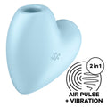 SATISFYER - CUTIE HEART ESTIMULADOR DE PULSO E VIBRADOR DE AR AZUL