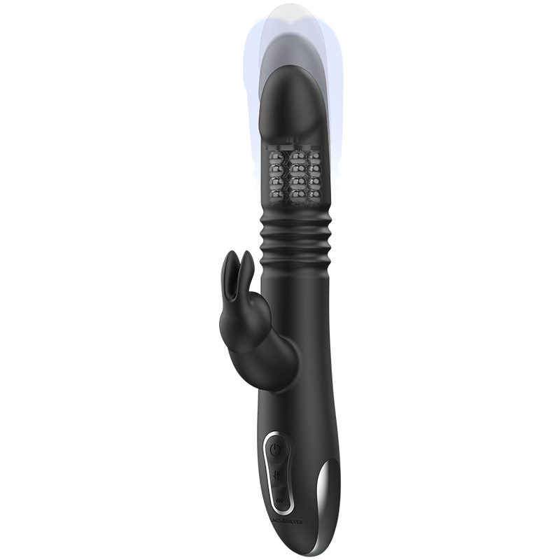 BLACK&SILVER - KENJI VIBRADOR RABBIT UP & DOWN + CONTROLO REMOTO WATCHME