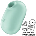 SATISFYER - PRO TO GO 2 ESTIMULADOR E VIBRADOR DE PULSO DE AR DUPLO VERDE