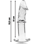 NEBULA SERIES BY IBIZA - MODELO 19 DILDO VIDRO BOROSILICADO TRANSPARENTE 18.5 CM -O- 4 CM