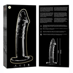 NEBULA SERIES BY IBIZA - MODELO 19 DILDO VIDRO BOROSILICADO TRANSPARENTE 18.5 CM -O- 4 CM