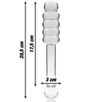 NEBULA SERIES BY IBIZA - MODELO 20 DILDO VIDRO BOROSILICADO TRANSPARENTE 20.5 CM -O- 3 CM