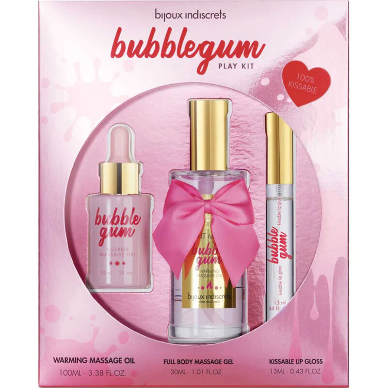 BIJOUX INDISCRETS - KIT BUBBLEGUM PLAY COM ÃLEO GEL E LIP GLOSS