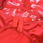 SUBBLIME - BABYDOLL DE CETIM COM RENDA VERMELHA L/XL