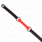 KINK - MORDAÇA DE OSSO COM ALÇA DE COURO VERMELHA AJUSTÁVEL 41-57 CM