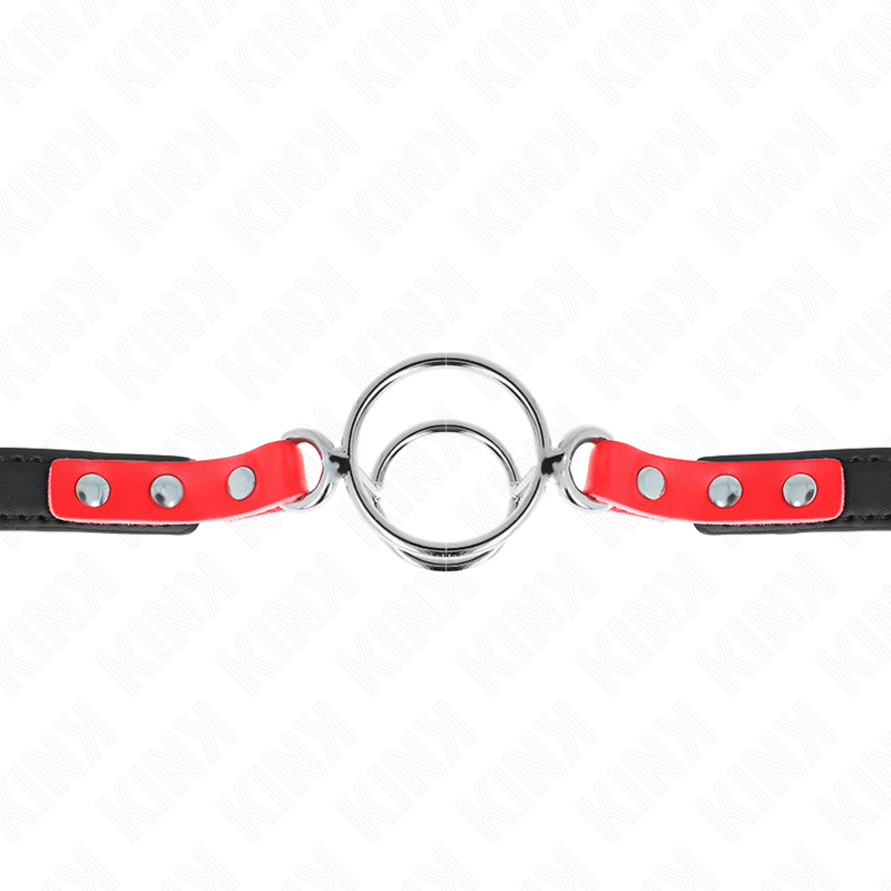 KINK - GAG COM MÚLTIPLOS O-RINGS 4 / 4,8 CM VERMELHO 38 X 56 CM