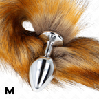 KINK - PLUG ANAL TAMANHO M 8 X 3,5 CM COM CAUDA SINTÉTICA 40 CM MARROM