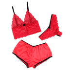 SUBBLIME - 953904 CAMISOLA DE SEDA E RENDA + CALCINHA VERMELHA L/XL