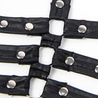 SUBBLIME - 954406 VESTIDO BONDAGE DE COURO PRETO S/M