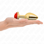 KINK - PLUG ANAL OURO ROSA VERMELHO TAMANHO L