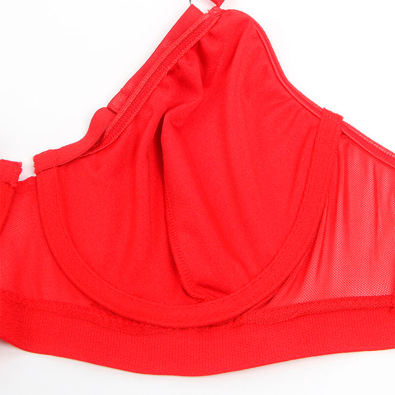 SUBBLIME - 955250 SUTIÃ BONDAGE VERMELHO COM CONJUNTO DE LIGA S/M