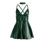 SUBBLIME - 955441 VESTIDO COM ALÇAS DE COURO VERDE L/XL