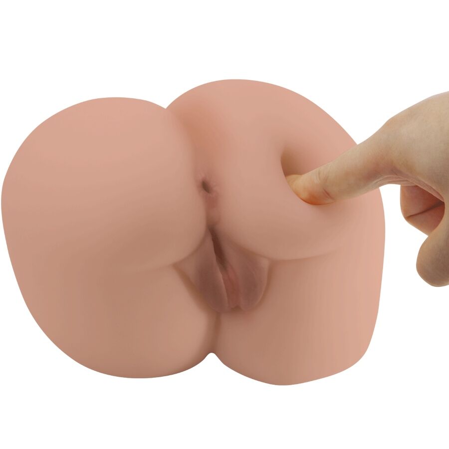 CRAZY BULL - BERNACE ASS VIBRADOR COM VAGINA REALISTA E ÂNUS CARNE CONTROLE REMOTO