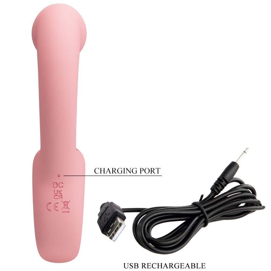 PRETTY LOVE - ERYNNYES VIBRADOR PONTO G + ESTIMULADOR DE CLITÓRIS 10 VIBRAÇÕES ROSA