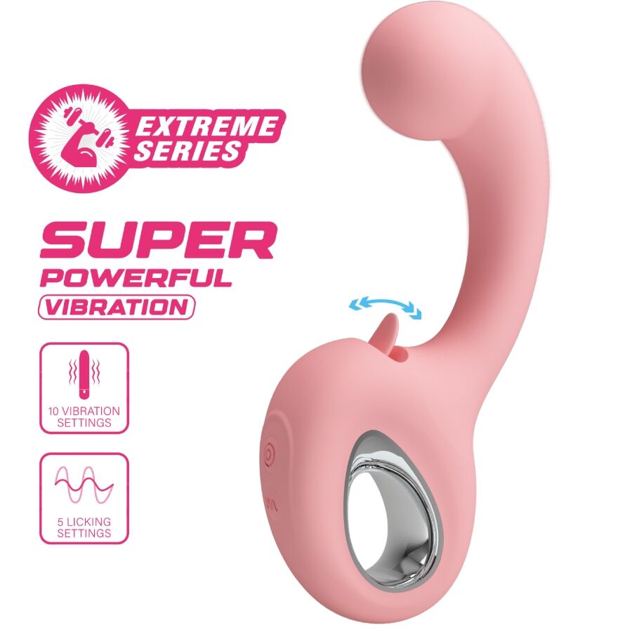PRETTY LOVE - ERYNNYES VIBRADOR PONTO G + ESTIMULADOR DE CLITÓRIS 10 VIBRAÇÕES ROSA