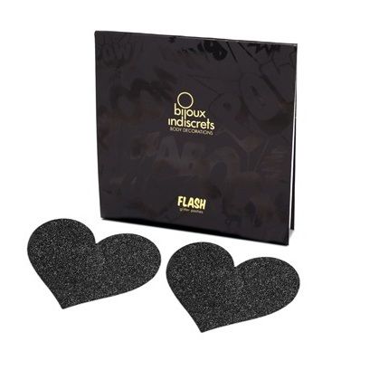 BIJOUX INDISCRETS - FLASH BLACK HEART NIPPLE CUTS