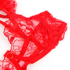 SUBBLIME - 957513 CONJUNTO DE SUTIÃ E LIGA DE RENDA VERMELHO L/XL