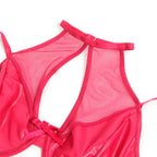 SUBBLIME - 957605 CONJUNTO DE SUTIÃ E SAIA DE COURO VERMELHO S/M