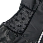 SUBBLIME - 957704 VESTIDO DE COURO COM ZÍPER DE RENDA PRETO S/M