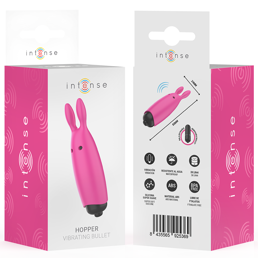 INTENSE - HOPPER BALA VIBRATÓRIA ROSA 8,3 X 2,4 CM