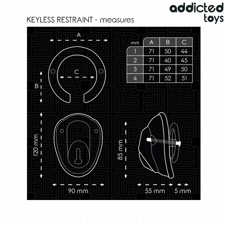 ADDICTED TOYS LOCKED - GAIOLA DE CONTENÇÃO SEM CHAVE PARA PÊNIS 11,5 CM