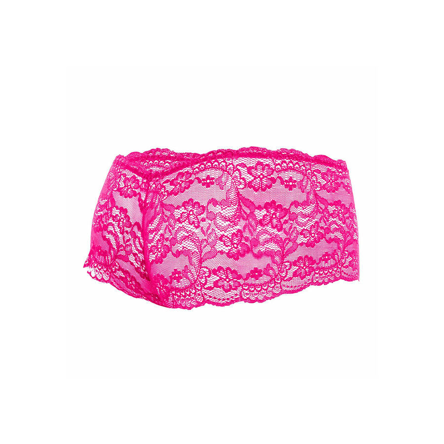 MOB - BOXER DE RENDA ROSA TAMANHO P/M