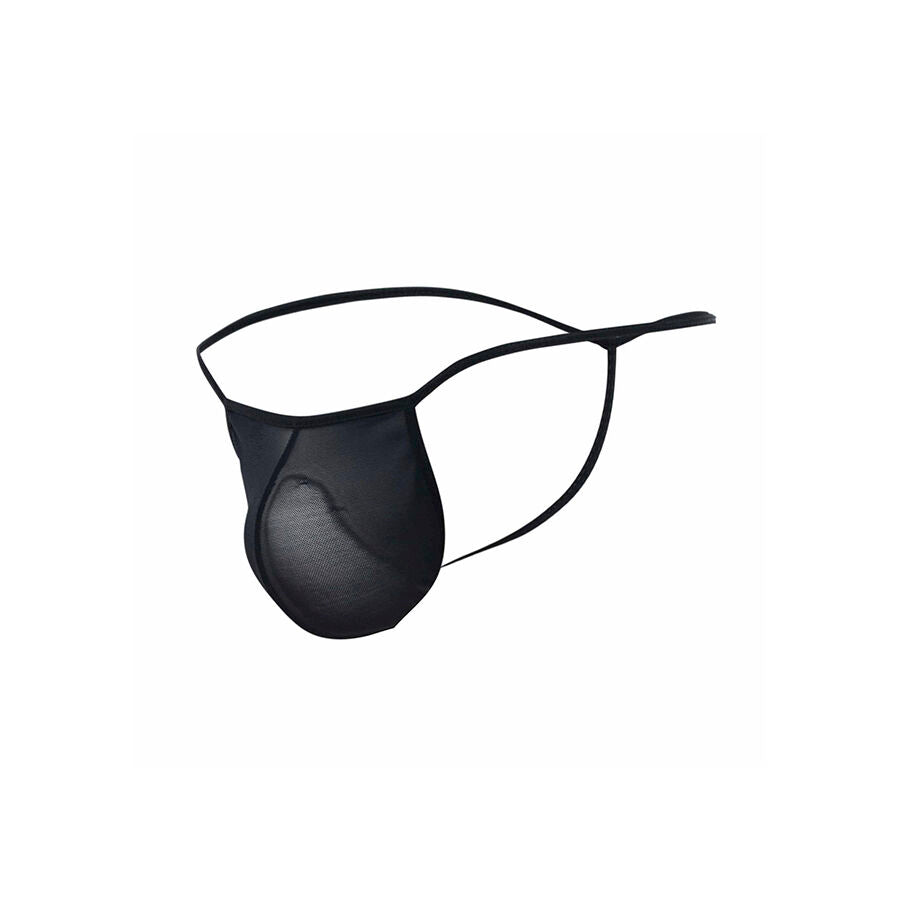 MOB - TANGA T-SHAPED TRANSPARENTE PRETA TAMANHO P/M