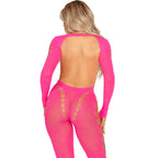 LEG AVENUE - BODYSTOCKING ROSA COM COSTAS ABERTAS TAMANHO ÚNICO