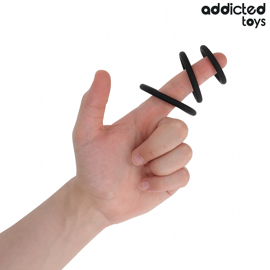 ADDICTED TOYS - CONJUNTO DE ANÉIS DE SILICONE MODELO 2