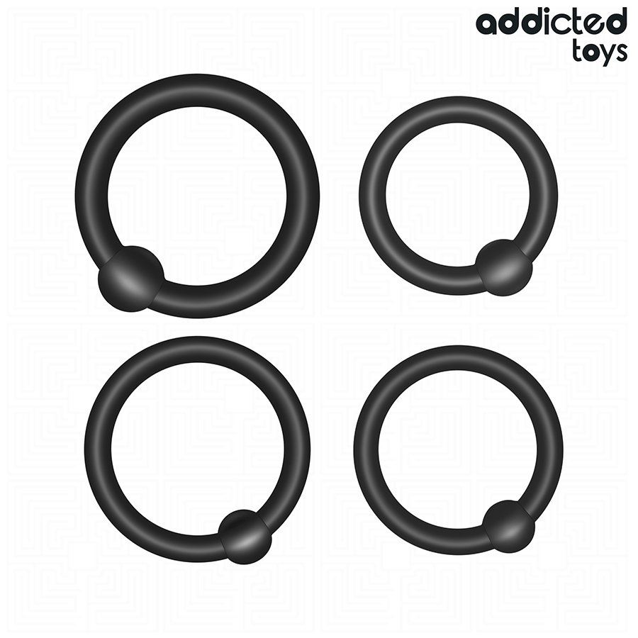 ADDICTED TOYS - CONJUNTO DE ANÉIS DE SILICONE DE PRESSÃO