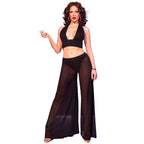 CHILIROSE - CR 4857 CONJUNTO DE BLUSA E CALÇA PRETA TAMANHO M