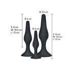 TOYJOY - ANAL PLAY CURVY COMPANIONS PLUG ANAL 3 PEÇAS PRETO