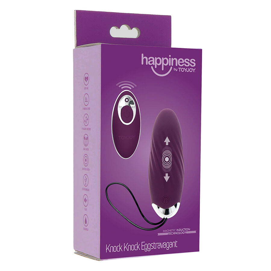 TOYJOY - FELICIDADE KNOCK KNOCK EGGSTAVAGANT VIBRADOR CONTROLE REMOTO ROXO