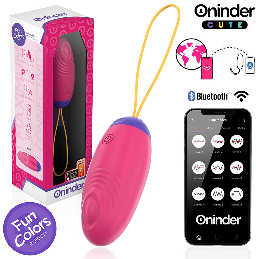 ONINDER CUTE - OVO DE SILICONE COM VIBRAÇÕES PARA PRAZER E AMOR - APLICATIVO GRATUITO GLOBAL