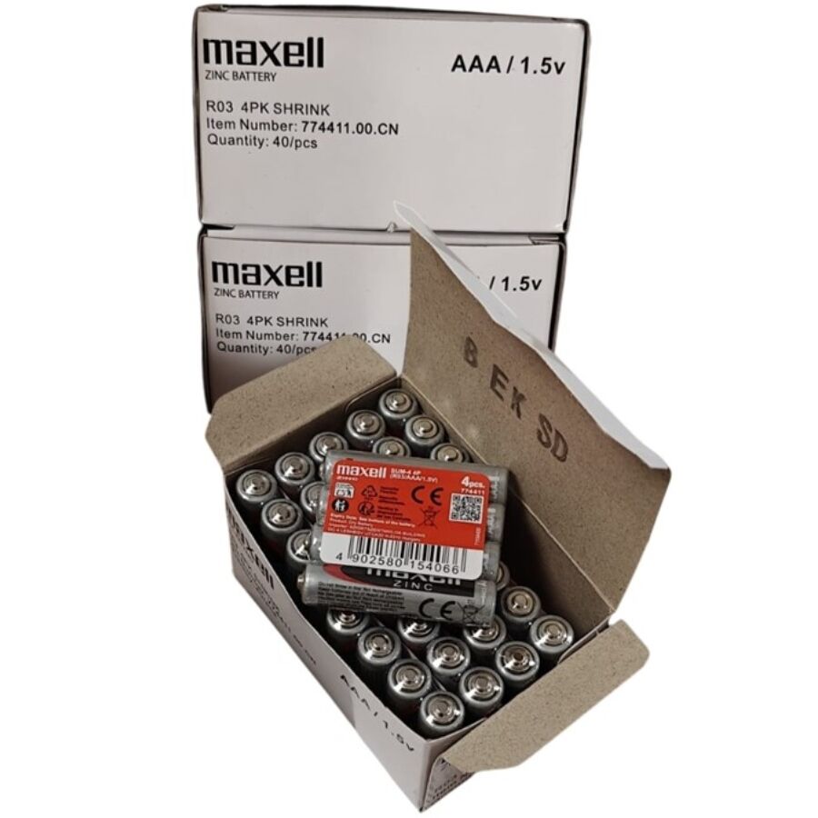 MAXELL - PILHA SALINA MANGANESO AAA R03 RETRÁTIL*4