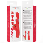 INTENSE - ESTIMULADOR DE CLITÓRIS MULTIFUNCIONAL KATY 4 CABEÇAS INTERCAMBIÁVEIS VERMELHO