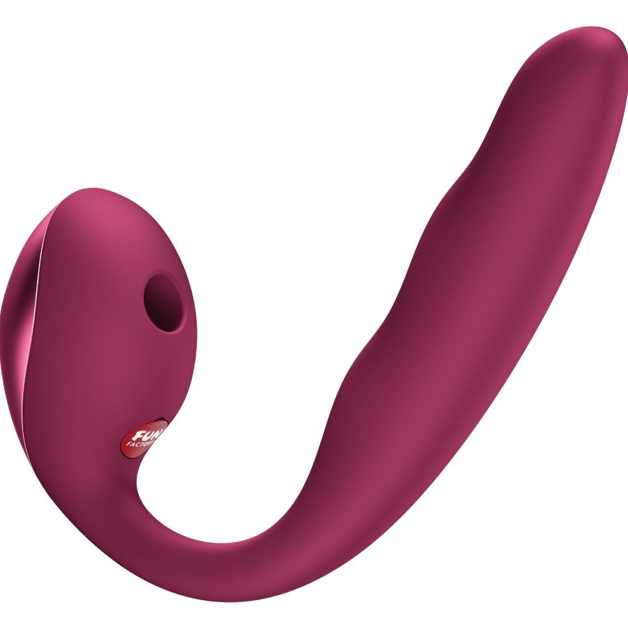 FUN FACTORY - ALLEGRO VIBRADOR DE DUPLA PULSAÇÃO DE AR INSERÍVEL VERMELHO VINHO