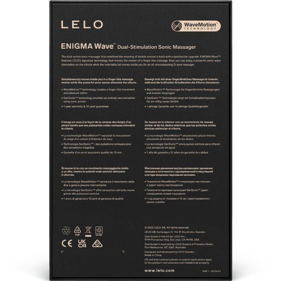 LELO - ENIGMA WAVE MASSAGEADOR DE TRIPLA VIBRAÇÃO CYBER ROXO