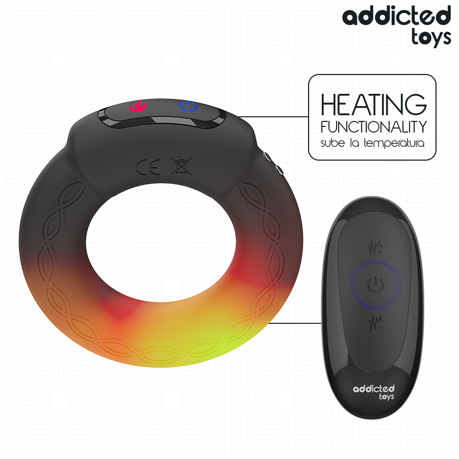 ADDICTED TOYS - ANEL PÊNICO VIBRANTE COM EFEITO DE AQUECIMENTO E CONTROLE REMOTO