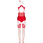 LIVCO CORSETTI FASHION - LIMPID SNOWFLAKES LC 90604 BODY + MEIAS + TIARA DE NATAL TAMANHO S/M