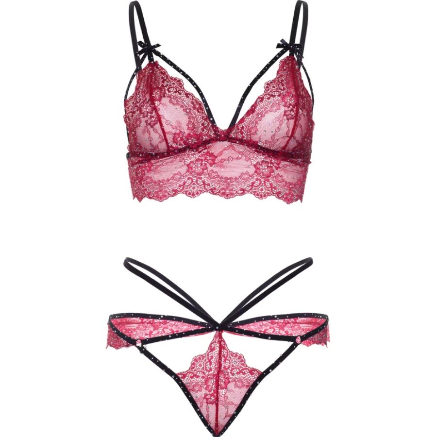 LEG AVENUE - 81623 CONJUNTO SUTIÃ + CALCINHA FIO DENTAL VINHO TAMANHO L