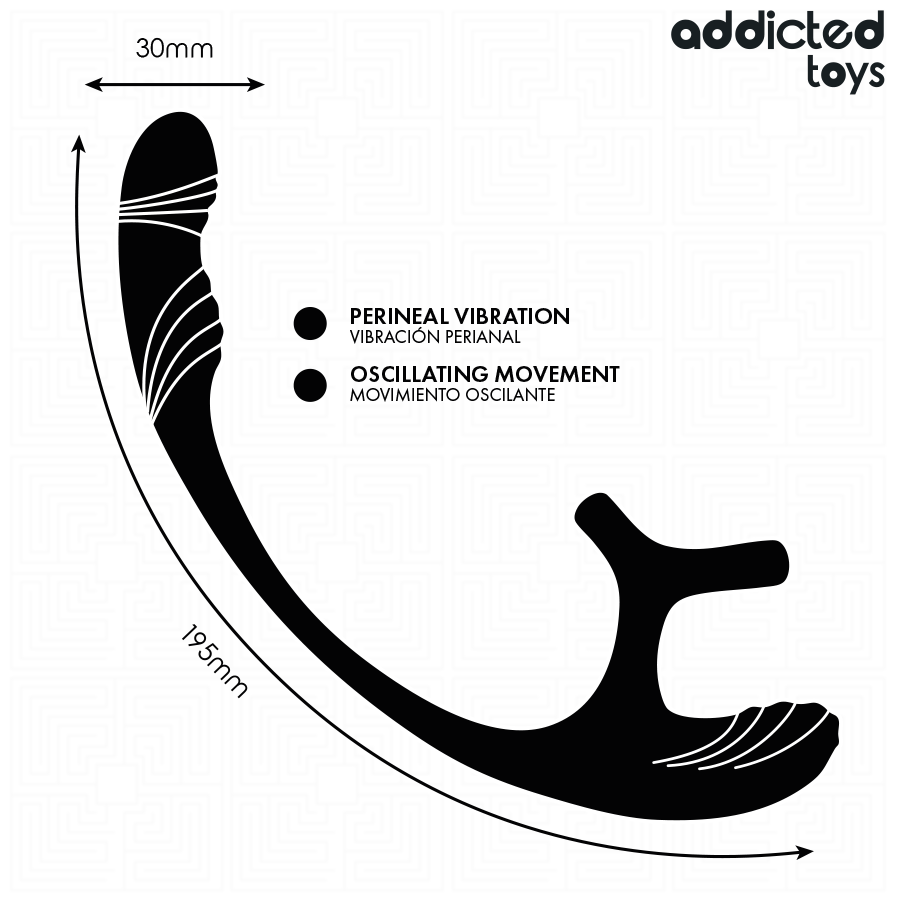 ADDICTED TOYS - PLUG ANAL COM VIBRAÇÃO, OSCILAÇÃO 360º E ESTIMULADOR DE TESTÍCULOS