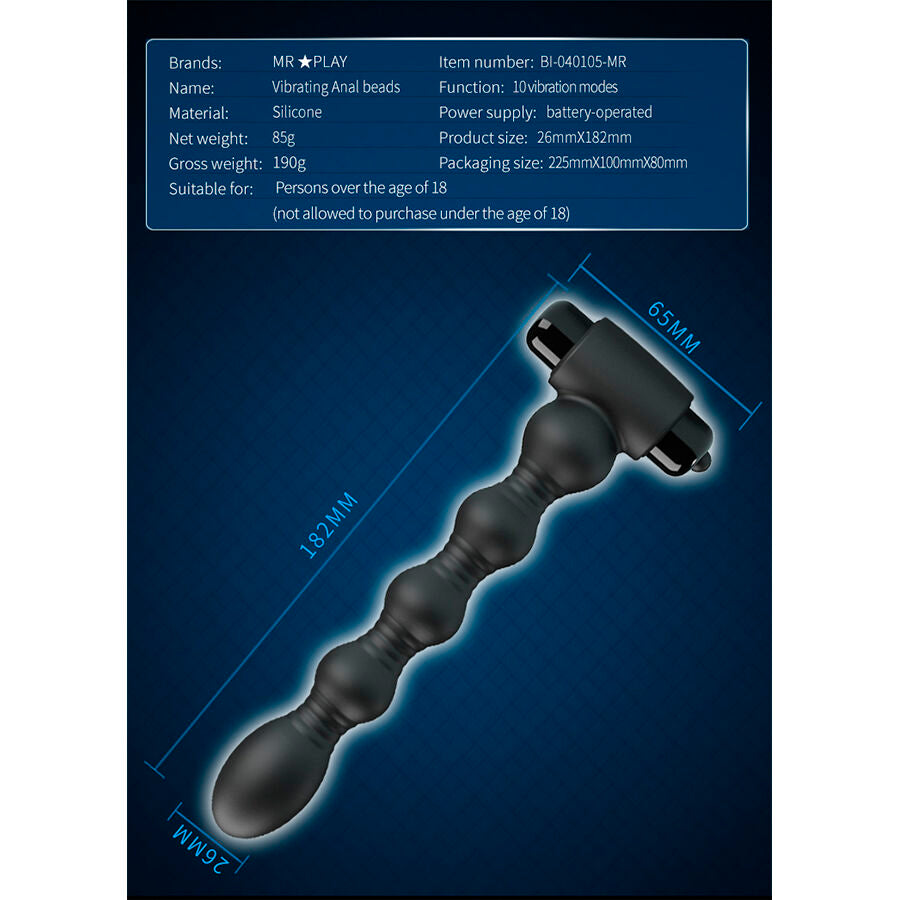 MR PLAY - MASSAGEADOR DE PLUG ANAL VIBRATÓRIO