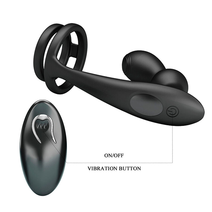 MR PLAY - PLUG ANAL VIBRATÓRIO COM ANEL PENIANO E CONTROLE REMOTO
