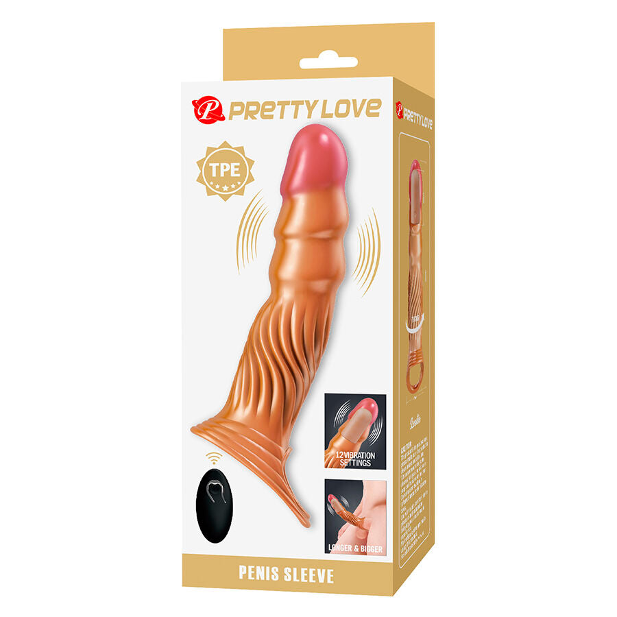 PRETTY LOVE - CAPA PENIANA TEXTURIZADA COM VIBRAÇÃO E CONTROLE REMOTO
