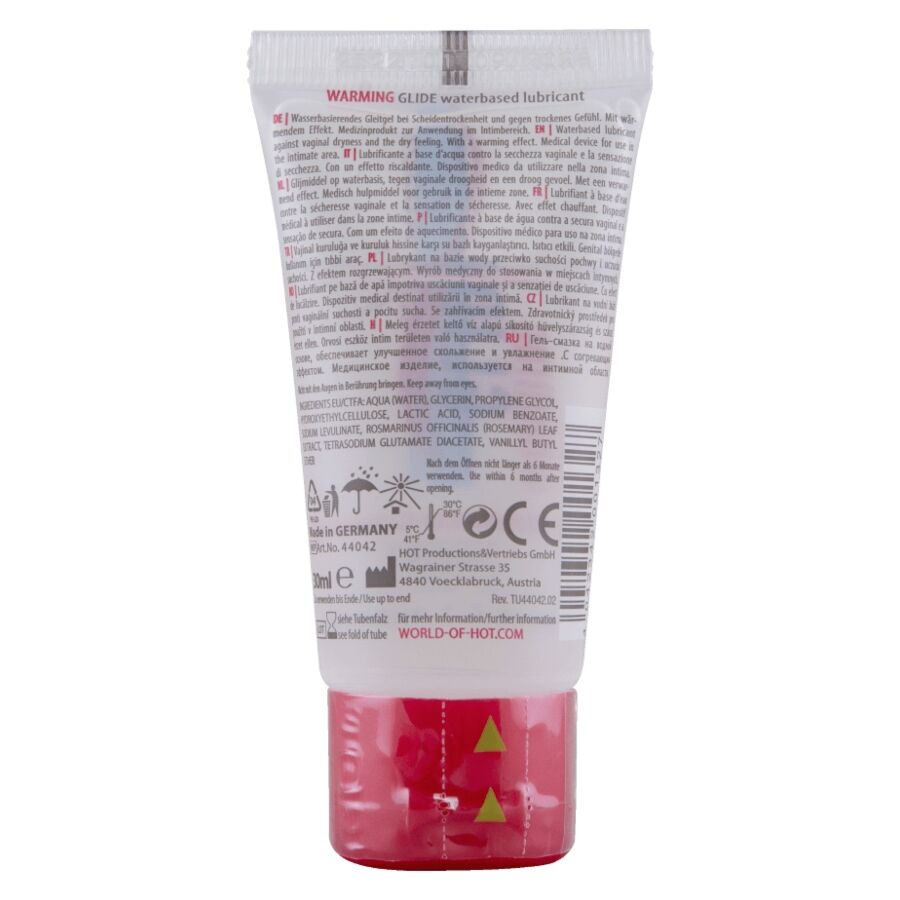 HOT - LUBRIFICANTE À BASE DE ÁGUA COM AQUECIMENTO E DESLIZAMENTO 30 ML