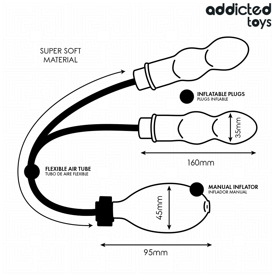ADDICTED TOYS - PLUG ANAL DUPLO INFLÁVEL MODELO 1