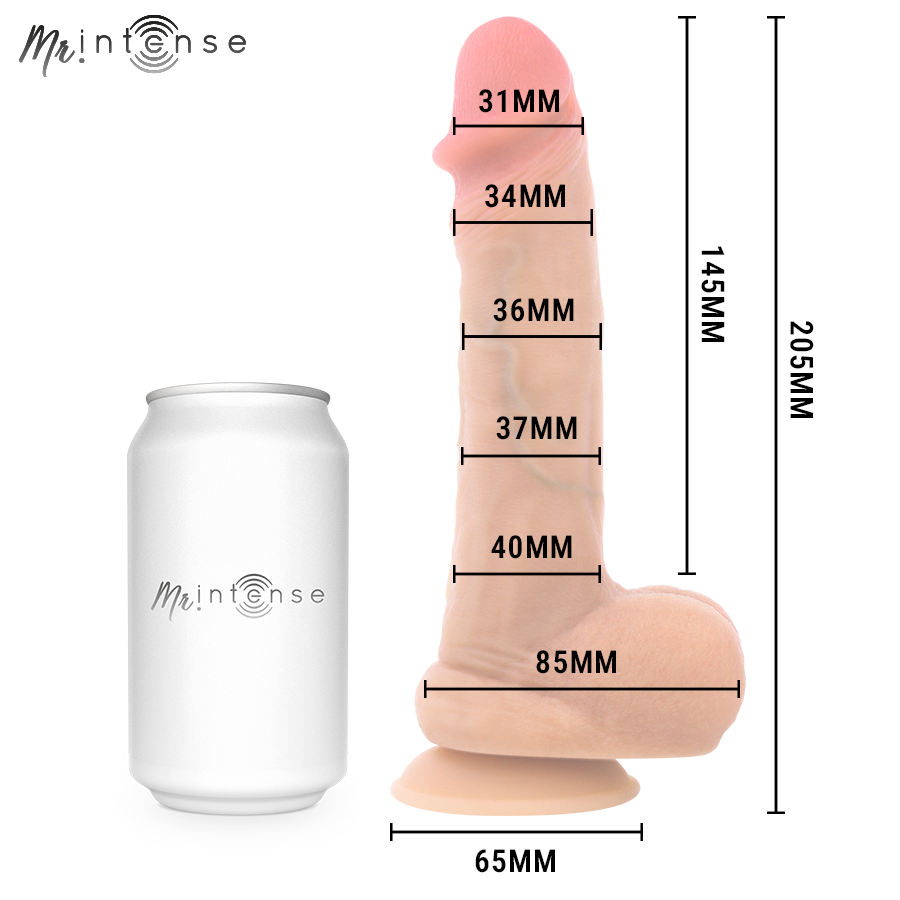 MR INTENSE - DANNY, DILDO EJACULANTE DE SILICONE, 20,5 CM - Ø - 4 CM