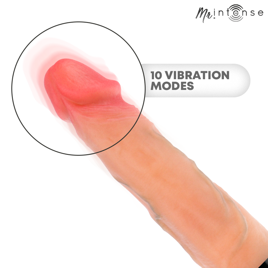 MR INTENSE - VIBRADOR JEAN UP&amp;DOWN DE SILICONE COM EFEITO DE CALOR 24 CM -Ø- 3,8 CM