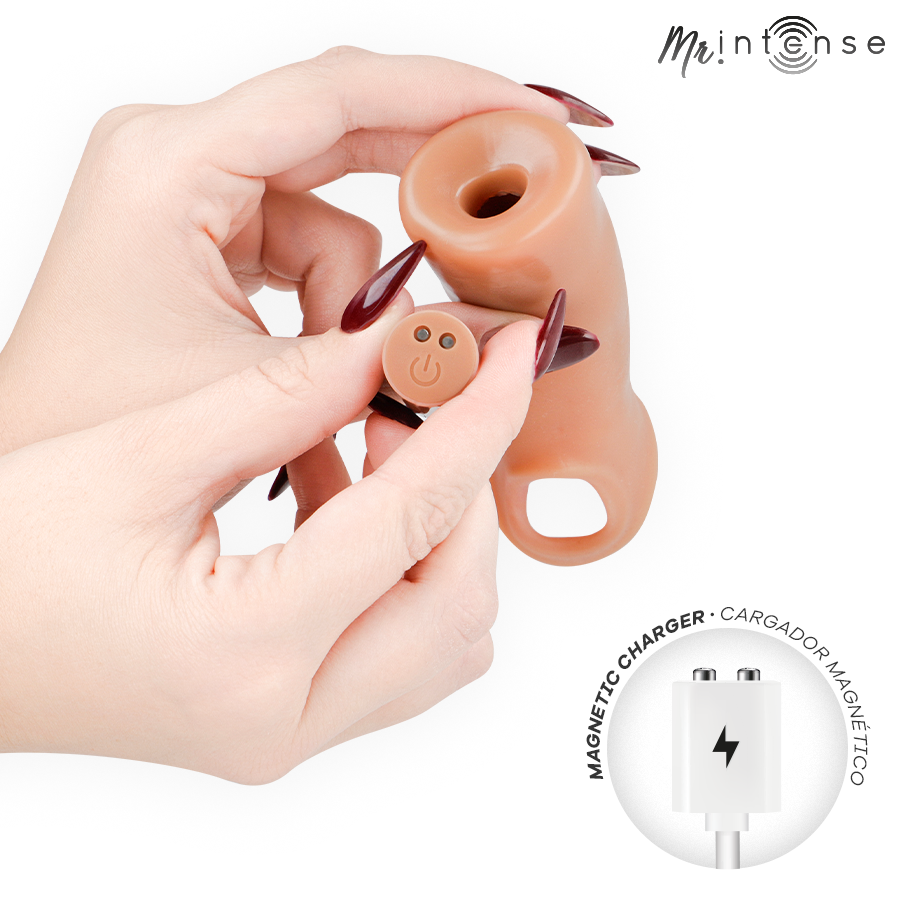 MR INTENSE - CAPA DE SILICONE PARA PÊNIS VIBRADOR ARNOLD L COM CONTROLE REMOTO 16 CM -Ø- 4,5 CM